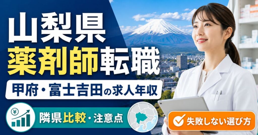 山梨県薬剤師転職ガイド|甲府・富士吉田の求人年収と隣県比較・注意点