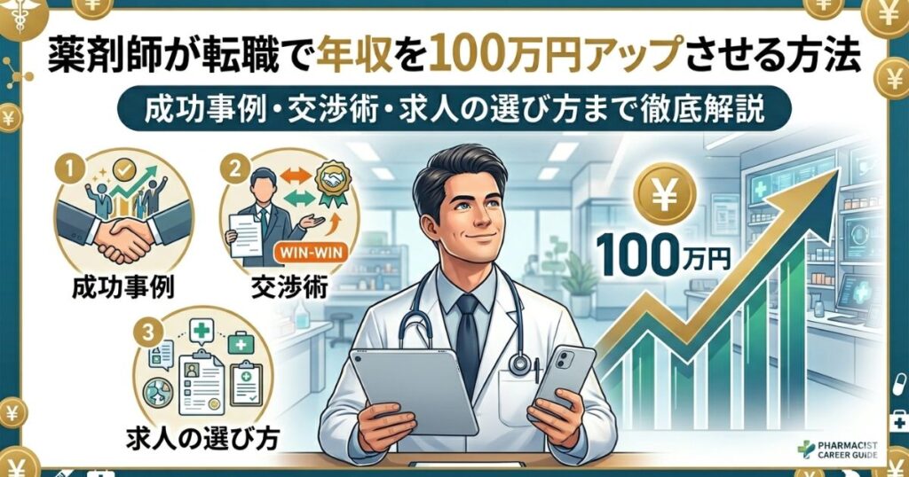 薬剤師が転職で年収を100万円アップさせる方法|成功事例・交渉術・求人の選び方まで徹底解説