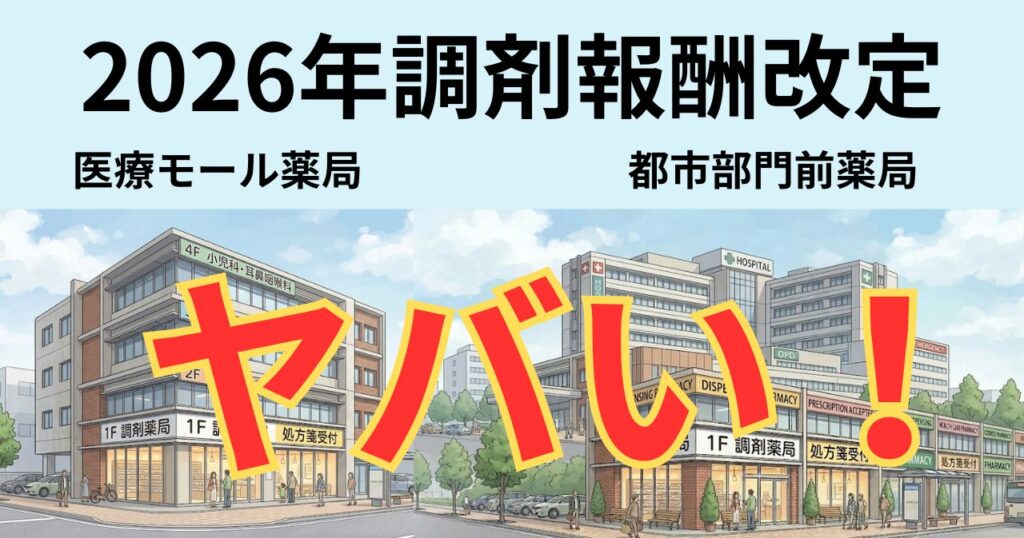 【2026年調剤報酬改定】都市部門前・医療モール薬局は危険？薬剤師が今すぐ転職準備すべき理由