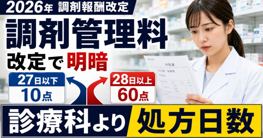 調剤管理料は2026年改定でどう変わる？小児科・耳鼻科・内科・大病院門前の影響を比較解説