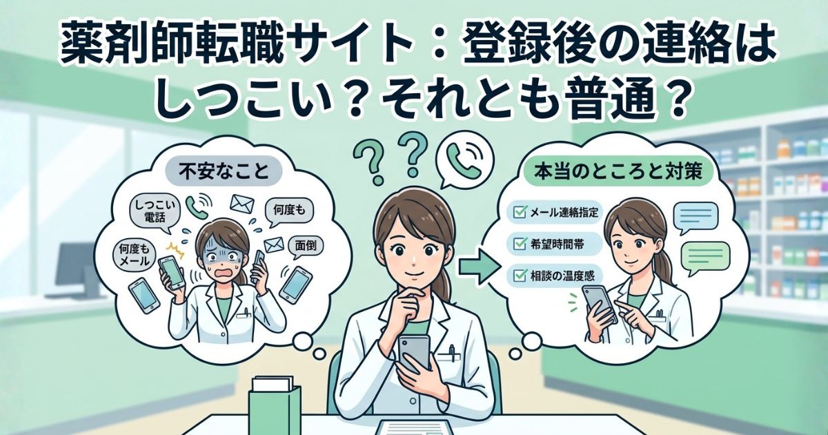 薬剤師転職サイトからの電話連絡はしつこい？登録後の連絡が不安な人向け解説