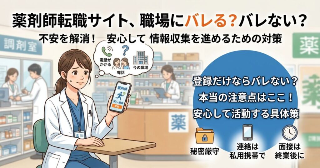 薬剤師転職サイト登録は会社にバレない？不安な人が知るべき注意点と安全な進め方