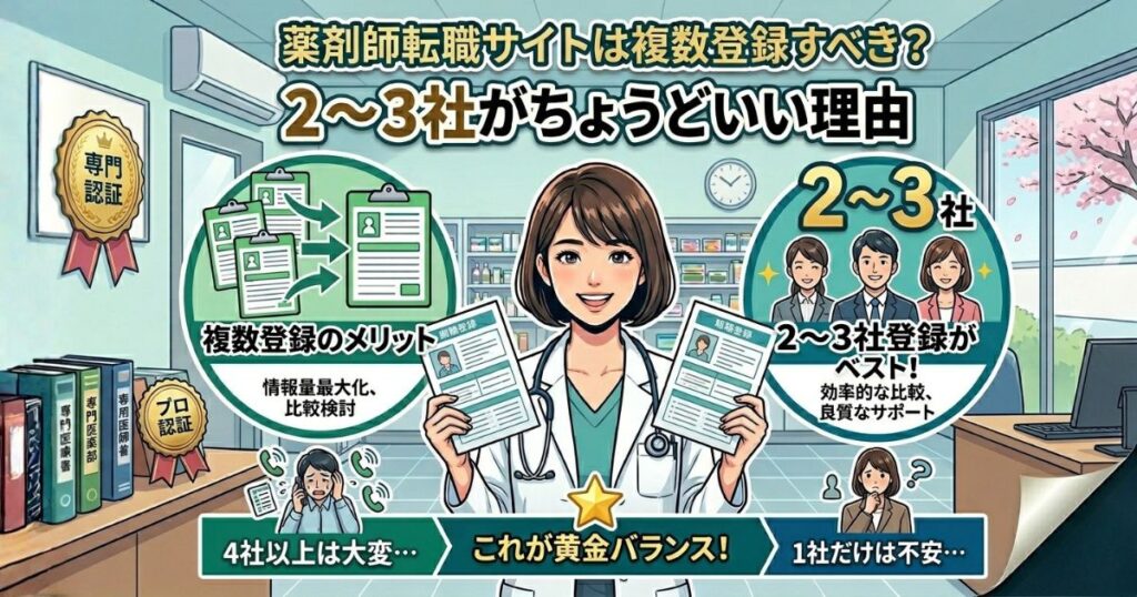 薬剤師転職サイトは複数登録すべき？2〜3社がちょうどいい理由
