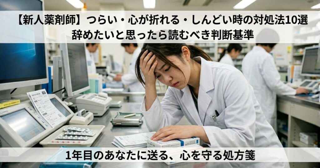 新人薬剤師向けメンタルを守る方法10選【心が折れる前にやるべきこと】