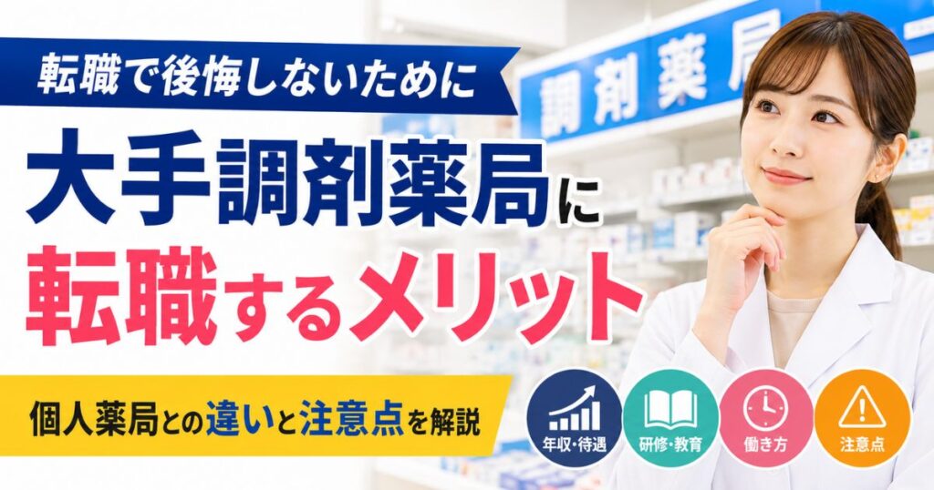 大手調剤薬局に転職するメリット｜個人薬局との違いと注意点