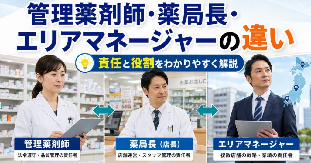 管理薬剤師と薬局長の違い｜エリアマネージャーの責任も解説