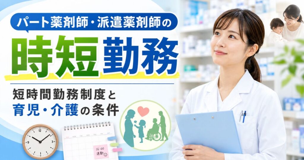 パート薬剤師・派遣薬剤師の時短勤務｜短時間勤務制度と育児・介護の条件