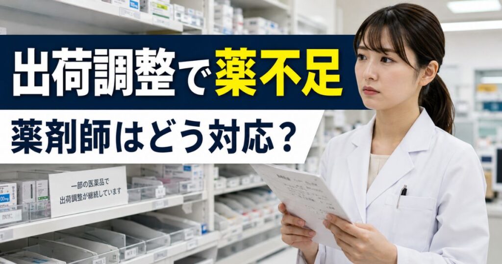 出荷調整で薬が足りない時の薬剤師対応｜分譲・疑義照会