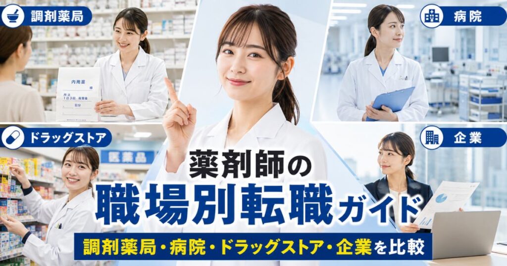 薬剤師の職場別転職ガイド｜調剤薬局・病院・ドラッグストア・企業を比較