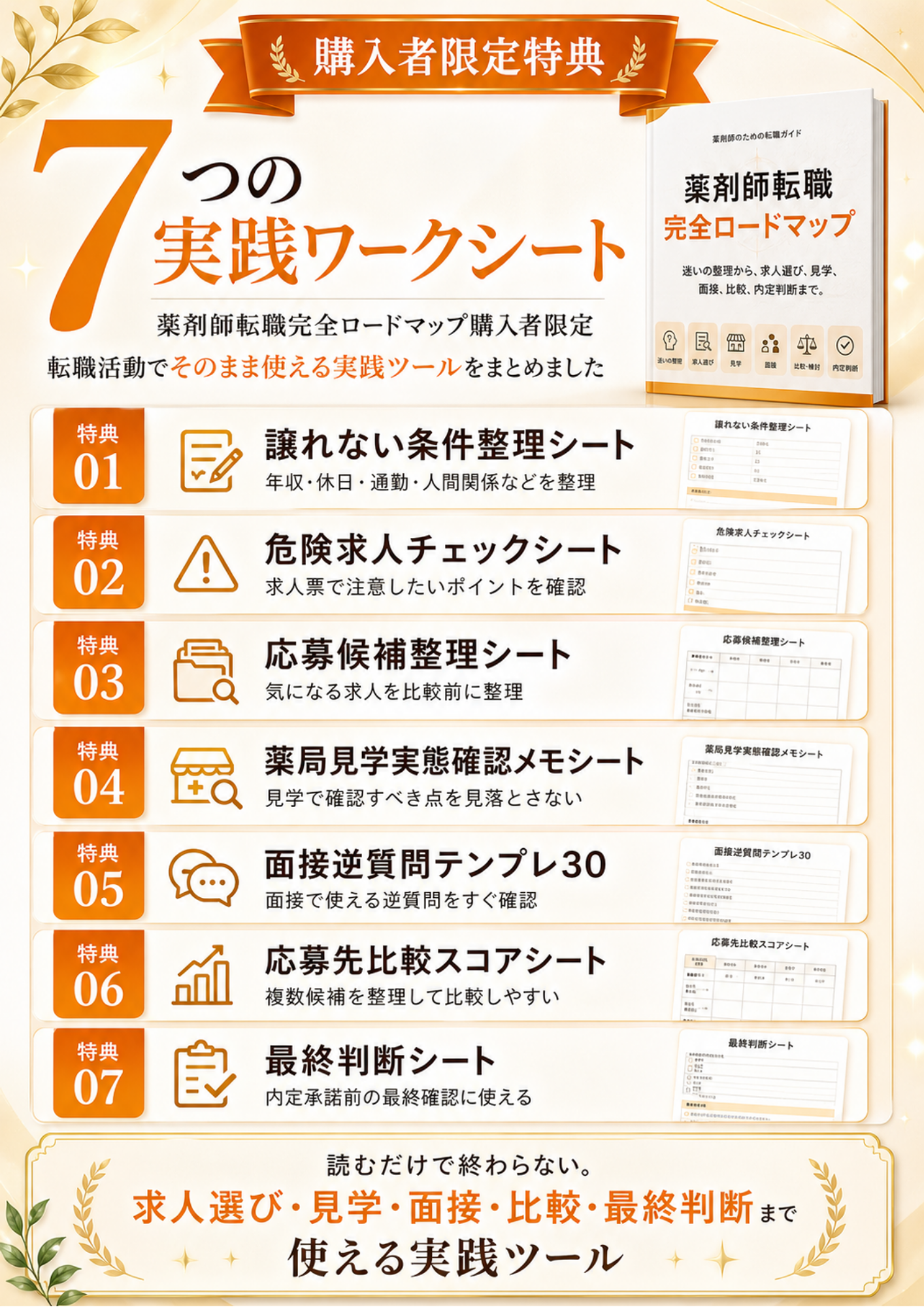 薬剤師転職完全ロードマップの7つの実践ワークシート