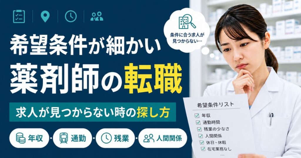 希望条件が細かい薬剤師の転職｜求人が見つからない時の探し方