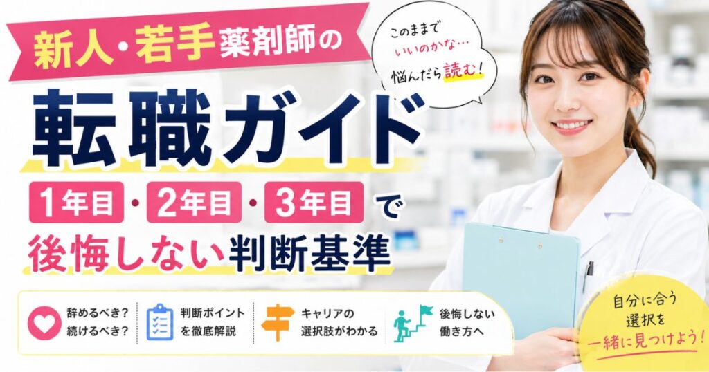 新人・若手薬剤師の転職ガイド｜1年目・2年目・3年目で後悔しない判断基準