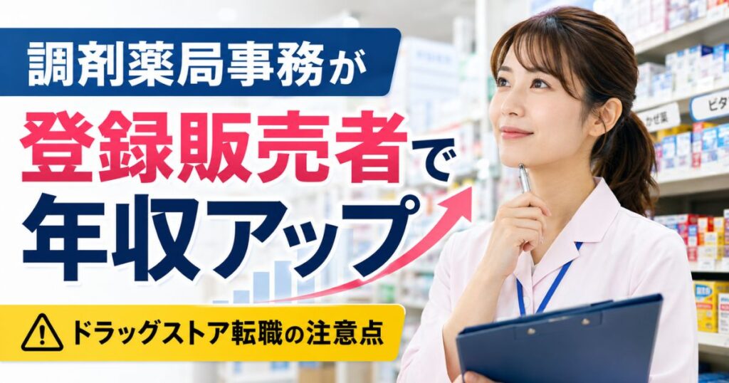 調剤薬局事務が登録販売者で年収アップ｜ドラッグストア転職の注意点