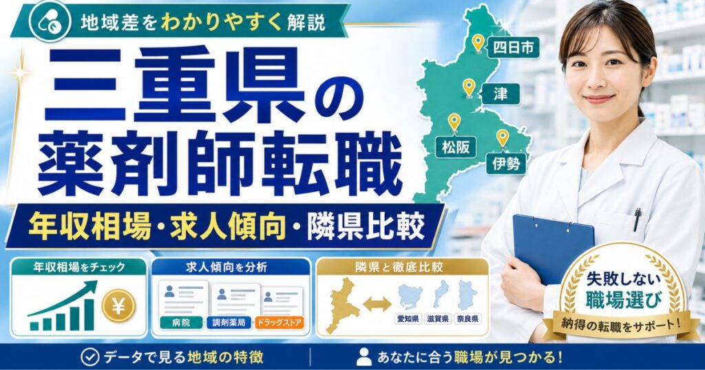 三重県の薬剤師転職|年収相場・求人傾向・隣県比較