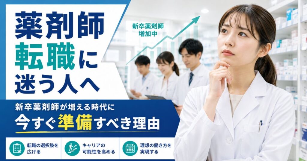 薬剤師転職に迷う人へ|新卒薬剤師が増える時代に今すぐ準備すべき理由