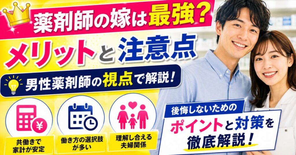 薬剤師の嫁は最強？男性薬剤師が語る結婚生活のメリットと注意点を本音で解説